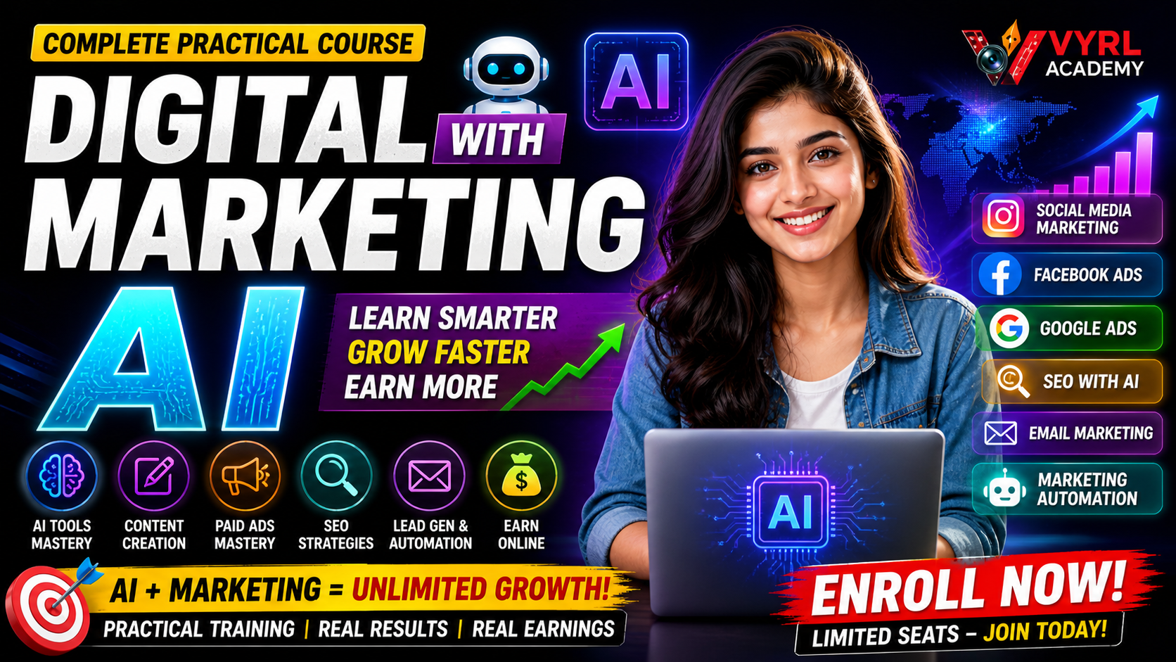 Digital Marketing With AI Course 2026 | Learn Marketing, Automation & Online Earning